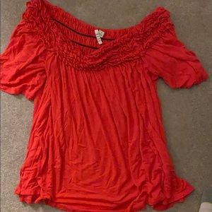 Red/ pink stretchy blouse